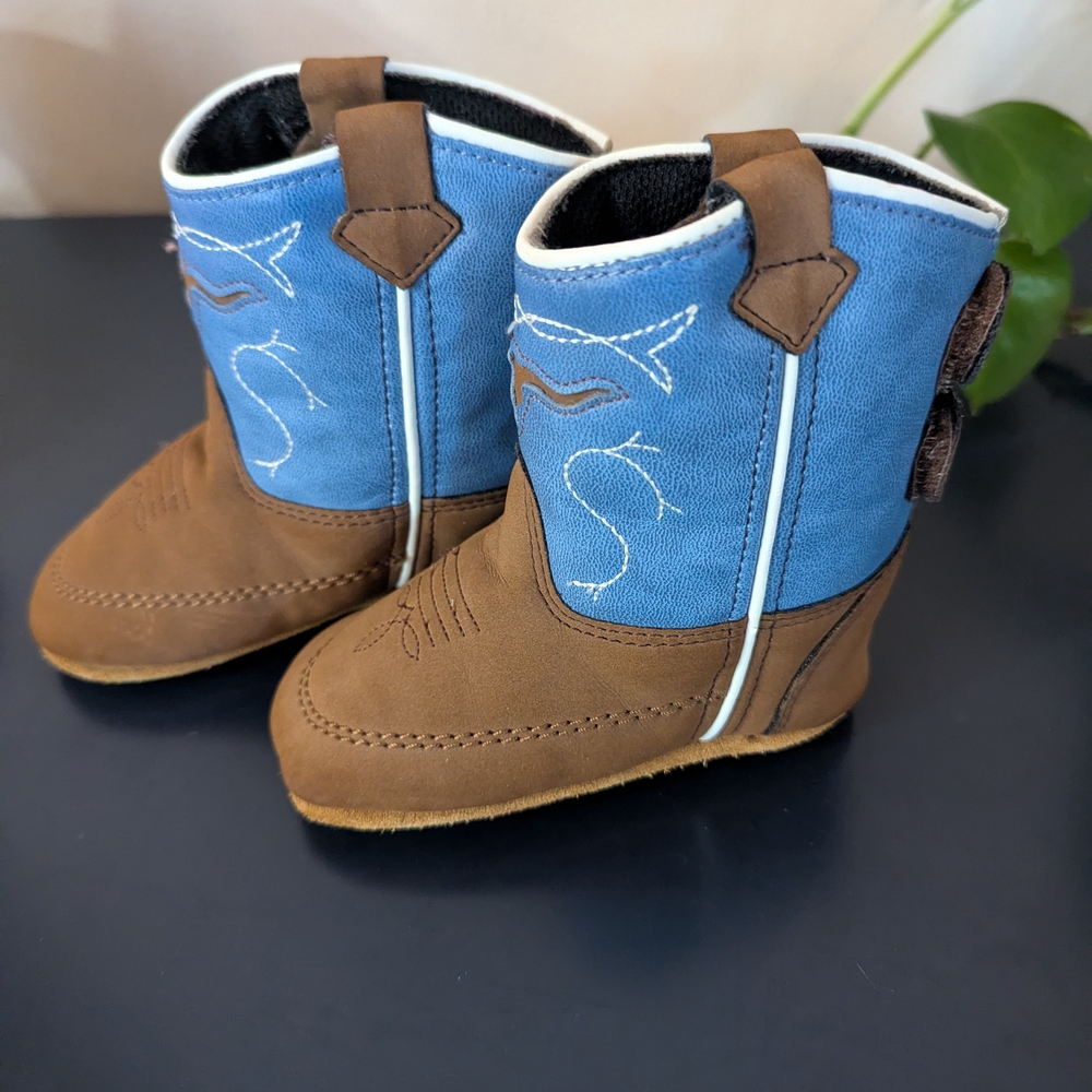 Boot Barn Blue & Brown Toddler 4 Boots - Picture 2 of 5